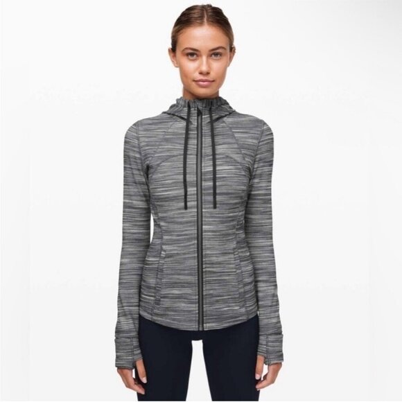Lululemon Athletica Define Hooded Full Zip Jacket Women's Black Gray Size 8 - Picture 1 of 9